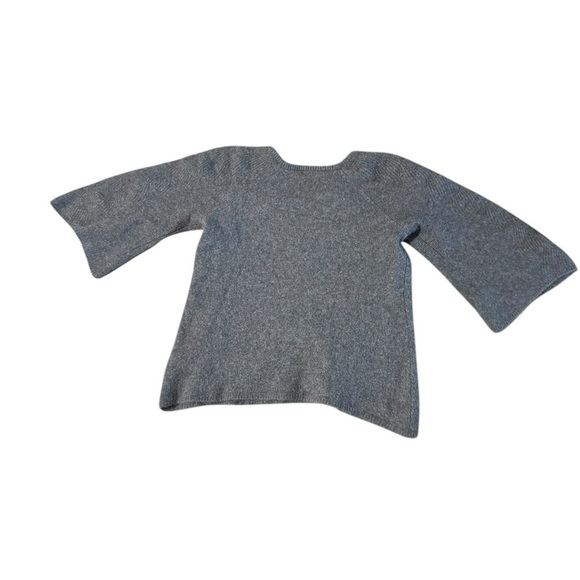 Garnet Hill Women’s Gray 100% Cashmere Cropped Boxy Oversized Sweater Size M - Picture 4 of 11